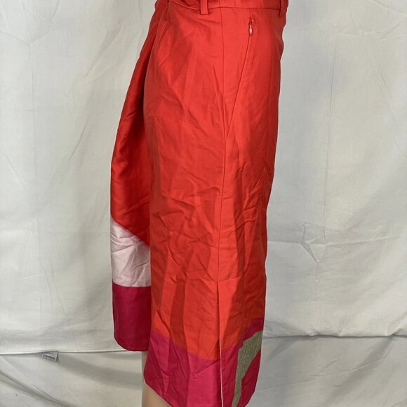 NEW AKRIS Women’s Abstract Midi Skirt – Red/Pink – Size 8 - Picture 6 of 6